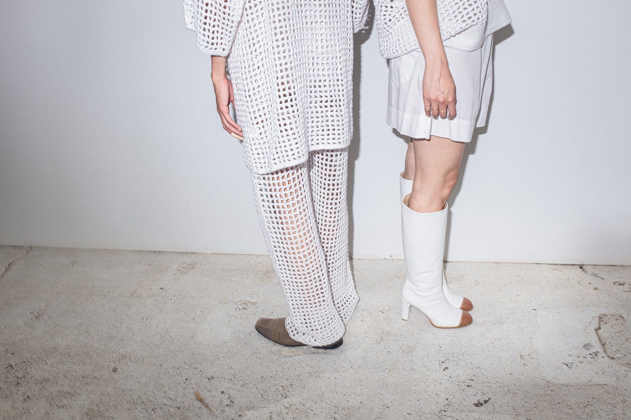 PRE-ORDER Saige Crochet Knit Pants in White