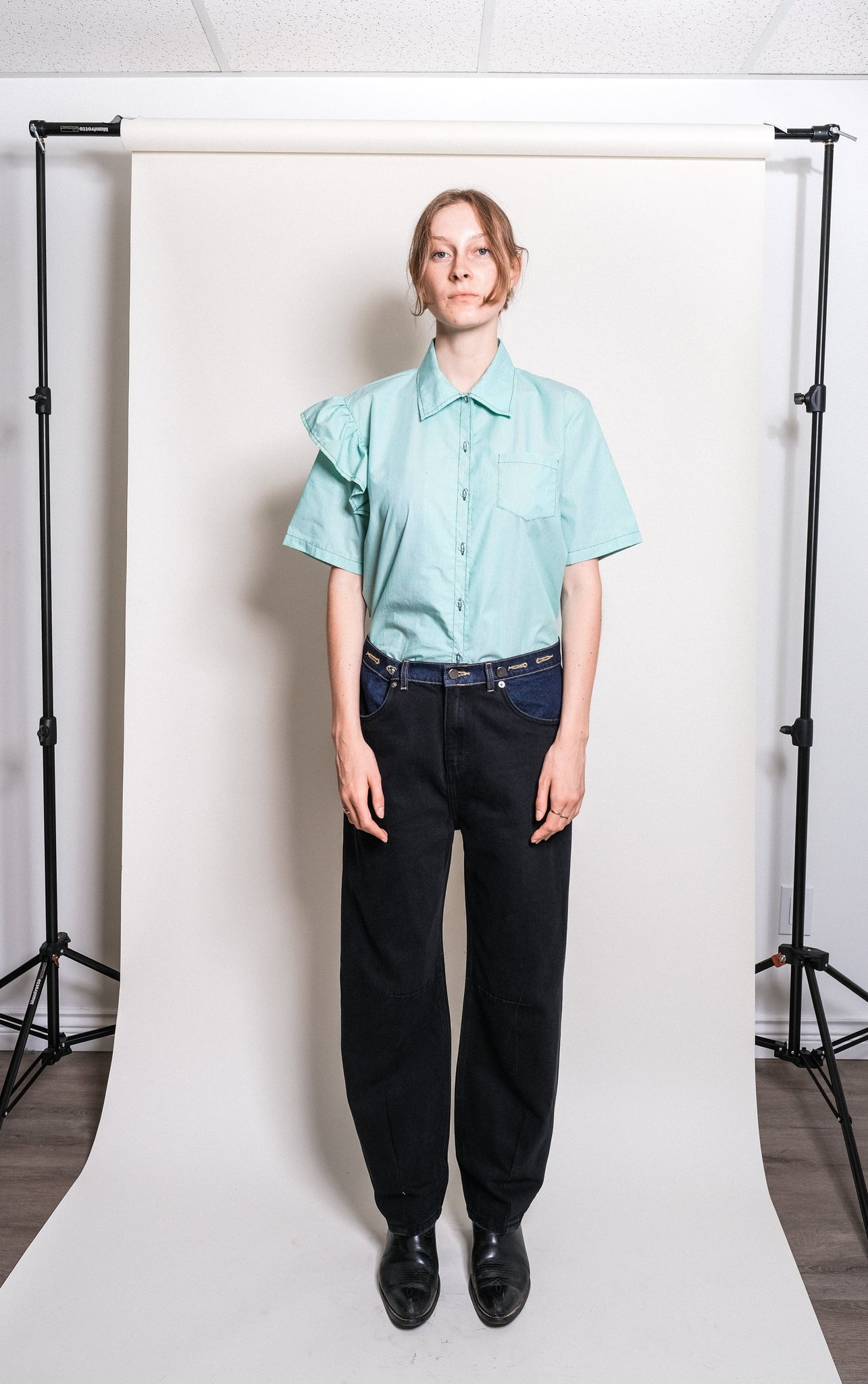Bowie Sleep Shirt in Green + White Stripe - et Tigre