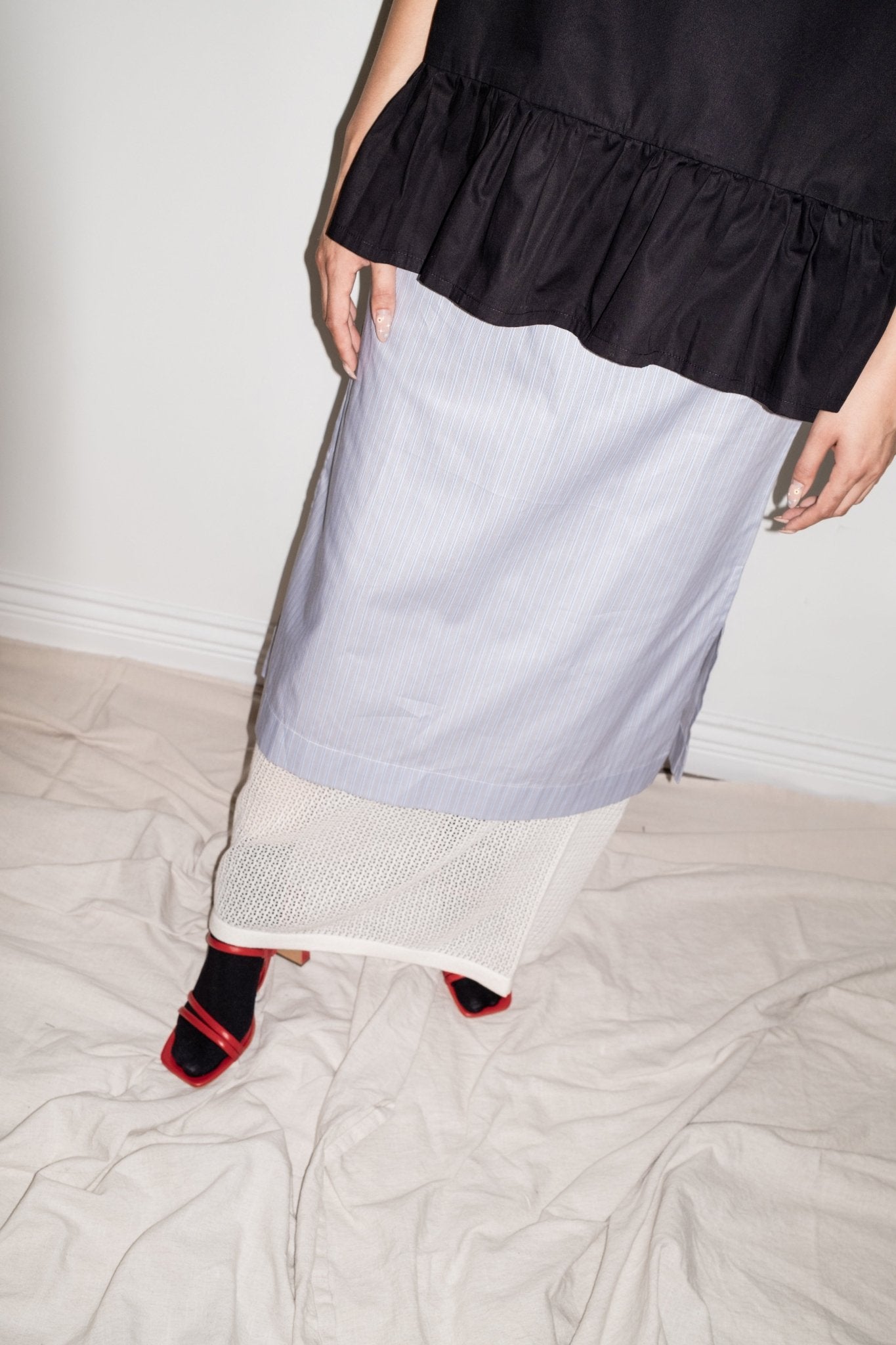 Cruz Skirt in Blue + Multi Stripe - et Tigre