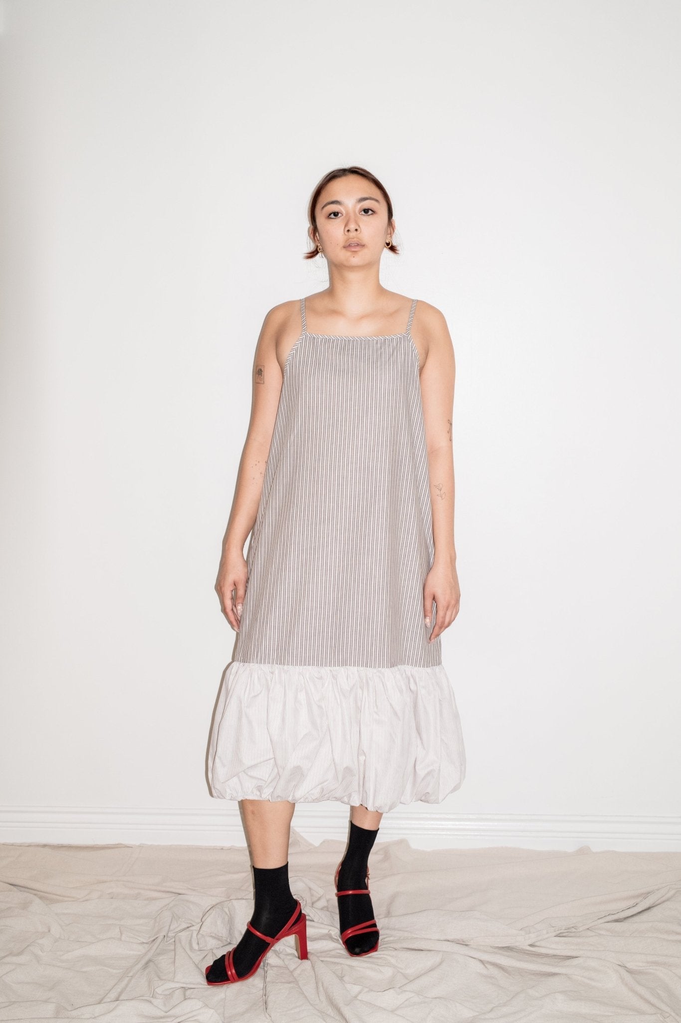 Dennis Dress in Brown Yellow + Multi Stripe - et Tigre