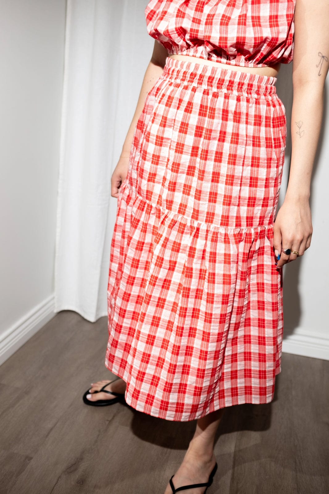 et Tigre Skirts Lara Skirt in Red + White Gingham