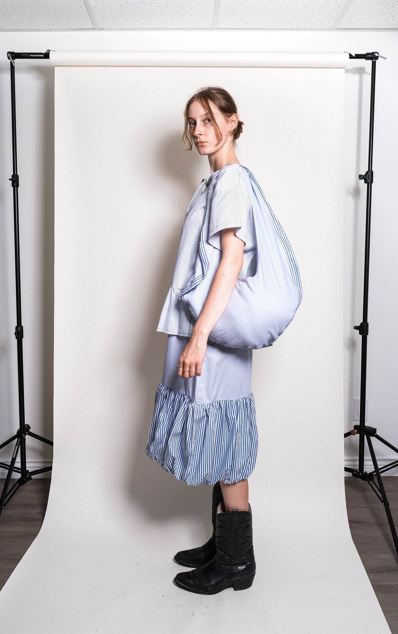 Innes Tote in Blue + Multi Stripe - et Tigre