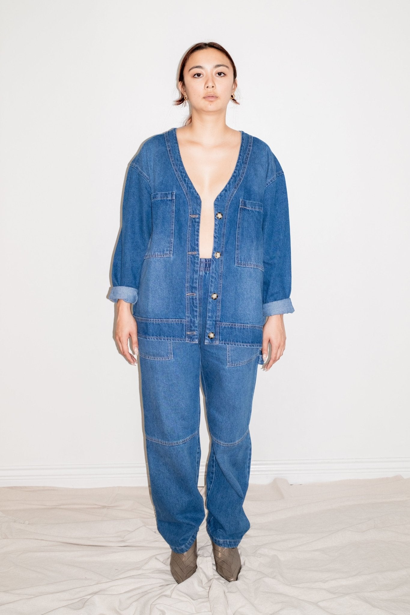Miguel Denim Cardigan in Blue - et Tigre