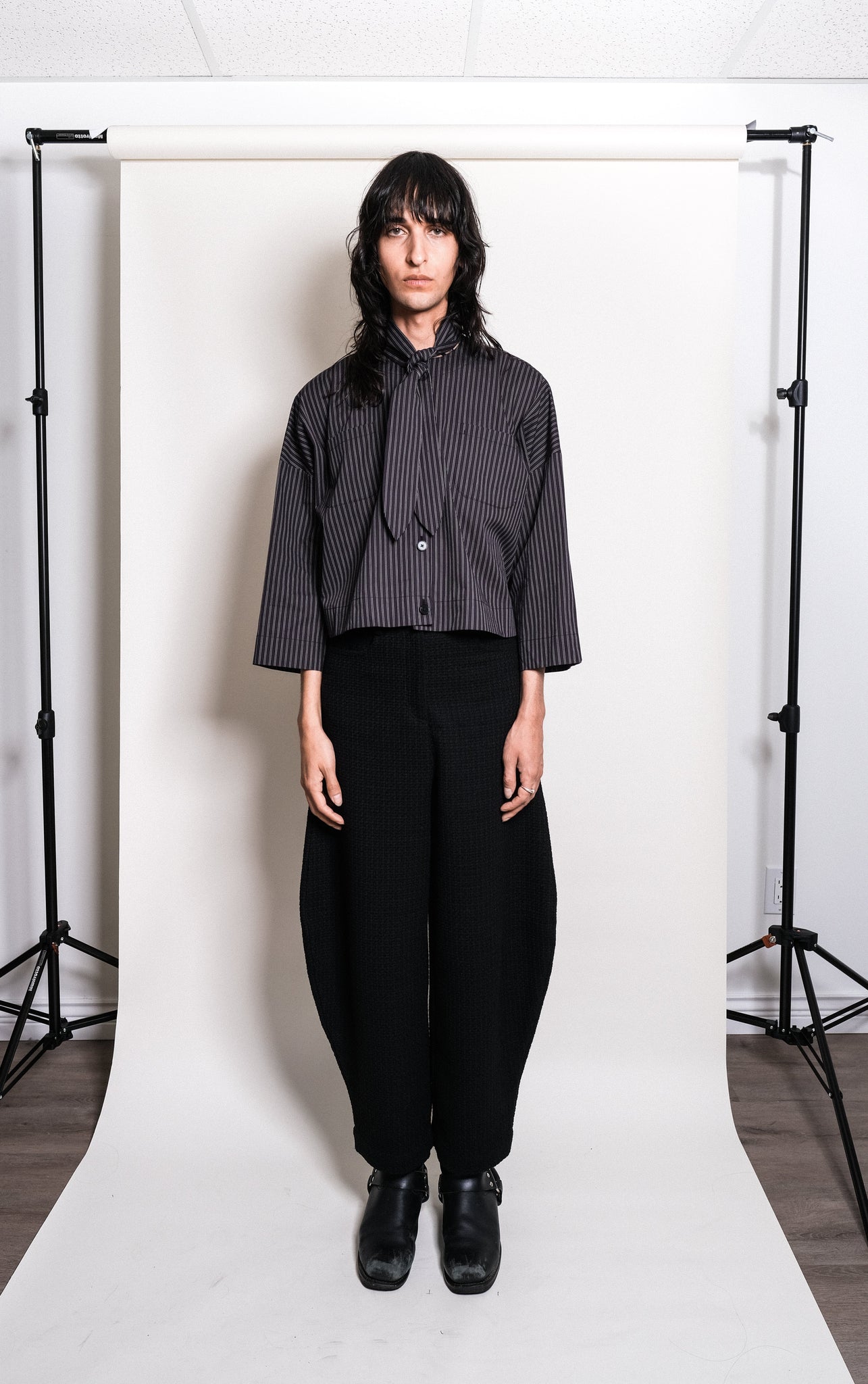 Tomo Blouse in Black Stripe - et Tigre