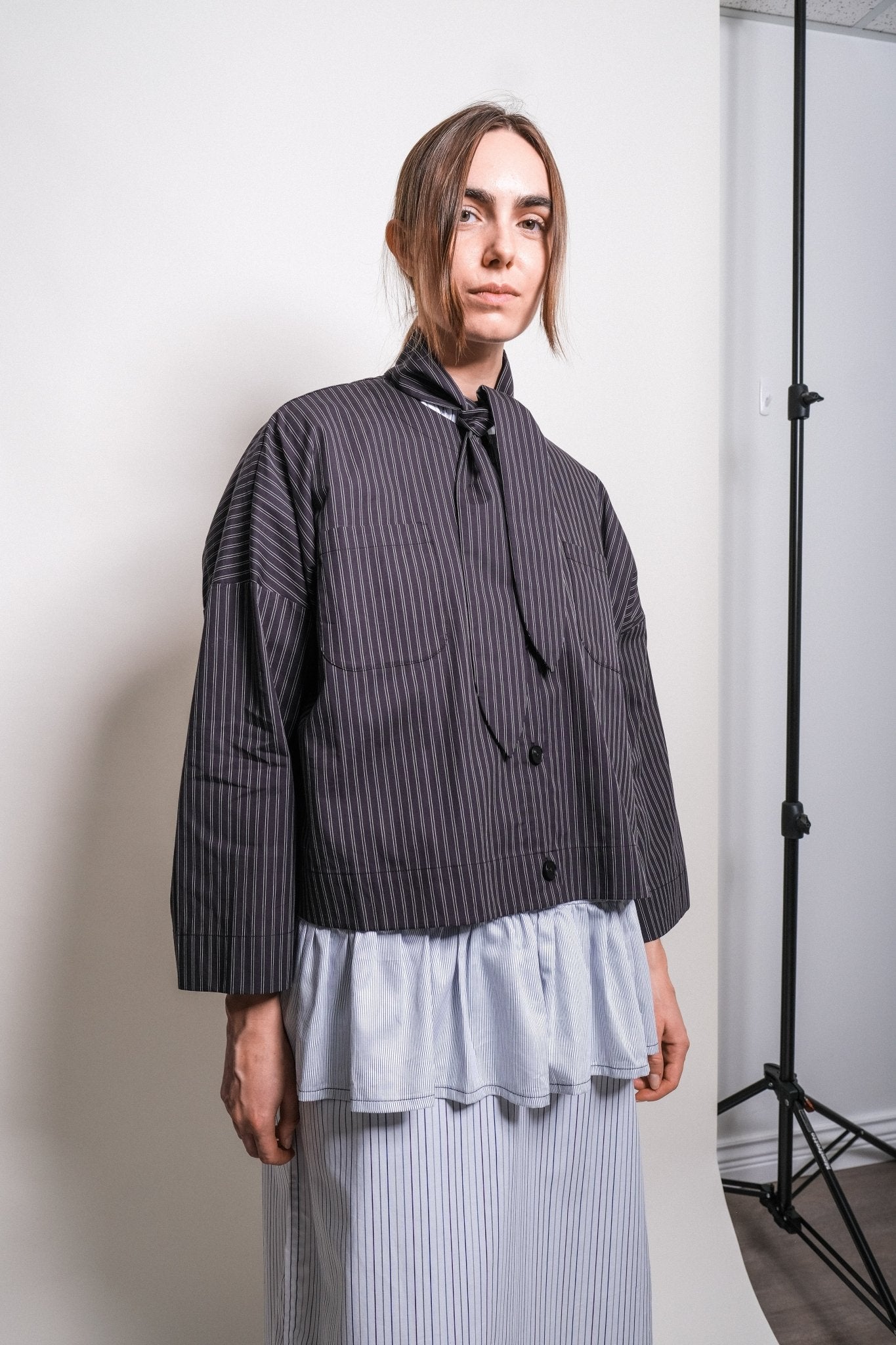 Tomo Blouse in Black Stripe - et Tigre