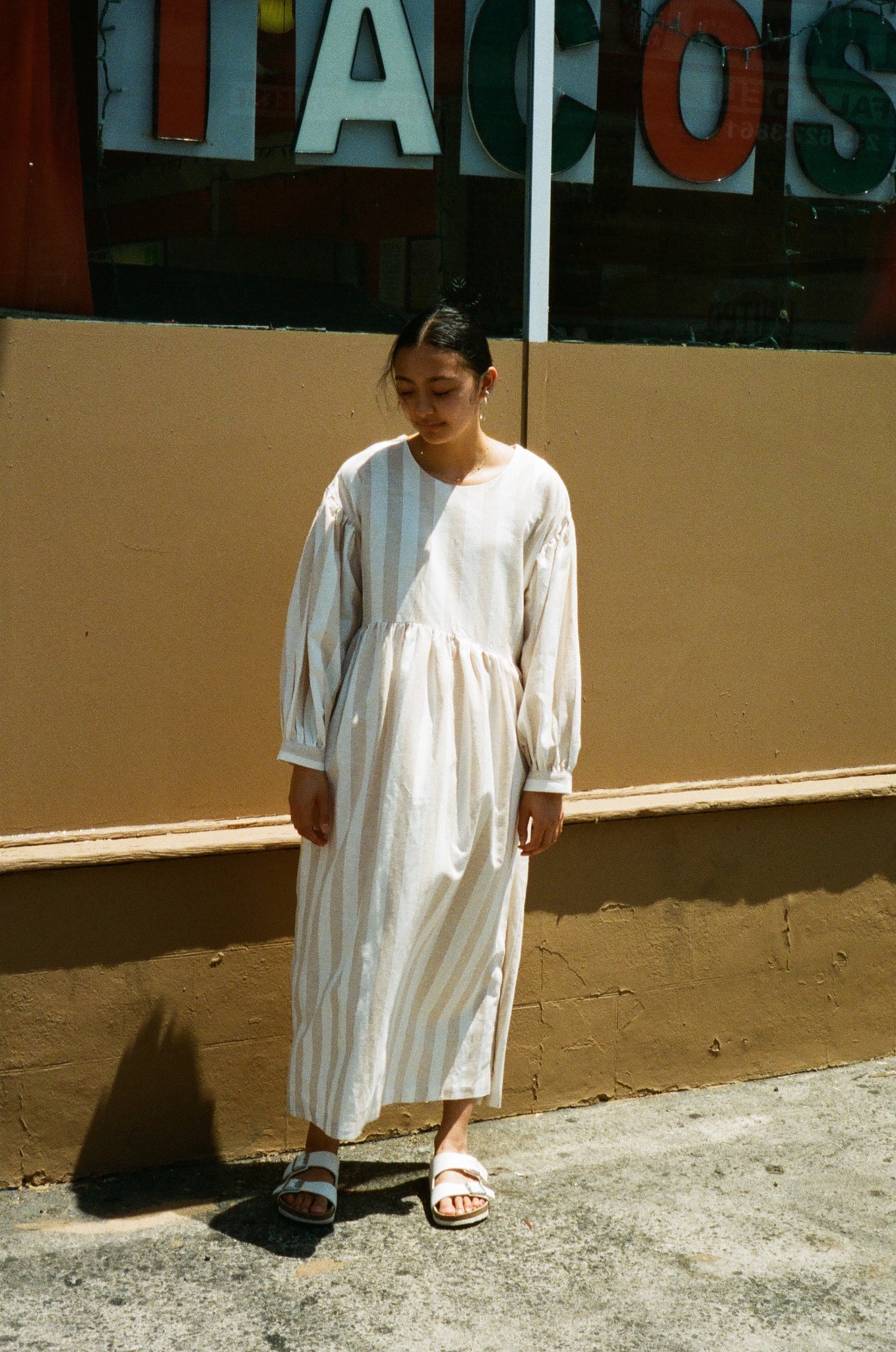 Jayme Dress in Stripe Beige