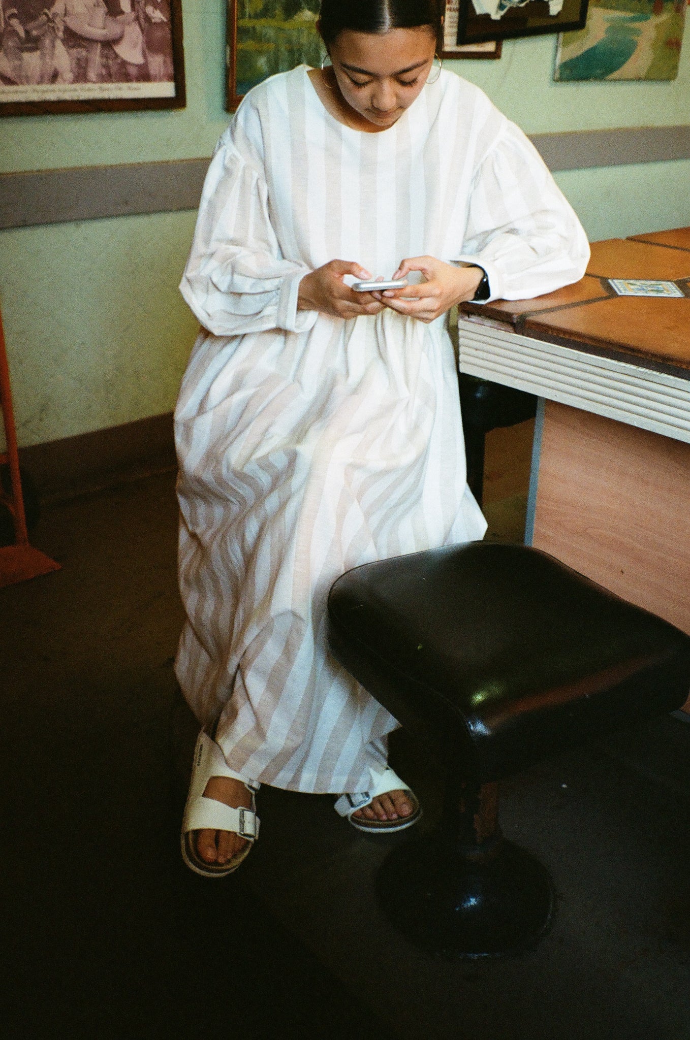 Jayme Dress in Stripe Beige