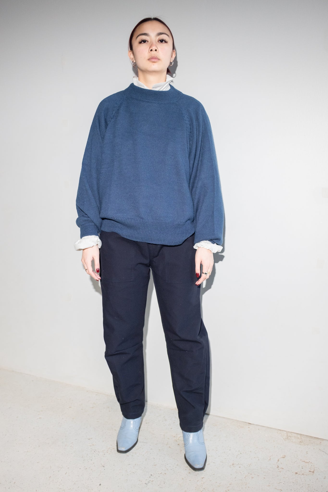 Brynn Knit Sweater in Denim Blue