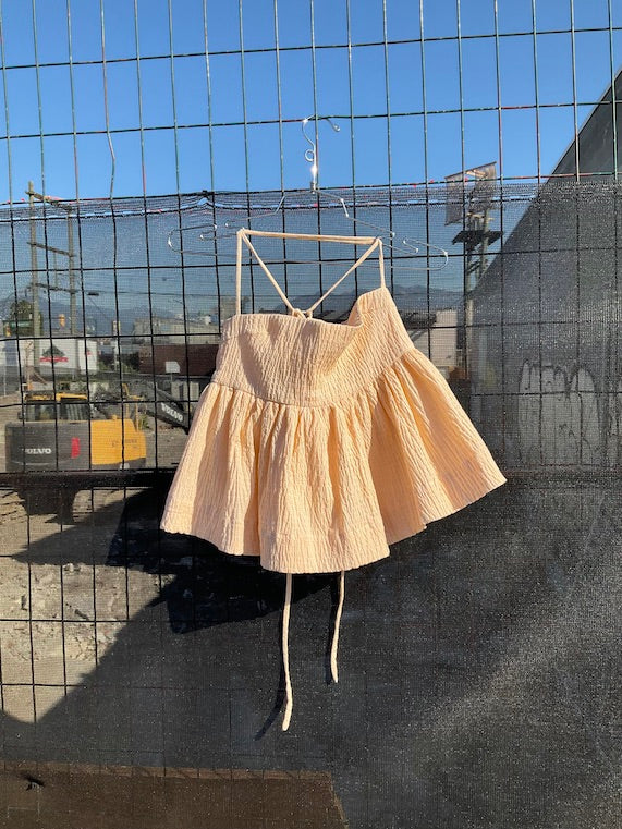Goldie Babydoll Bandeau Top in Apricot